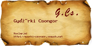 Gyürki Csongor névjegykártya